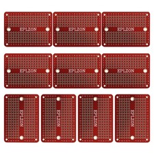 10 PCS 2.0x1.5 Inch Solderable Mini PCB Board GoldPlated Breadboard Red
