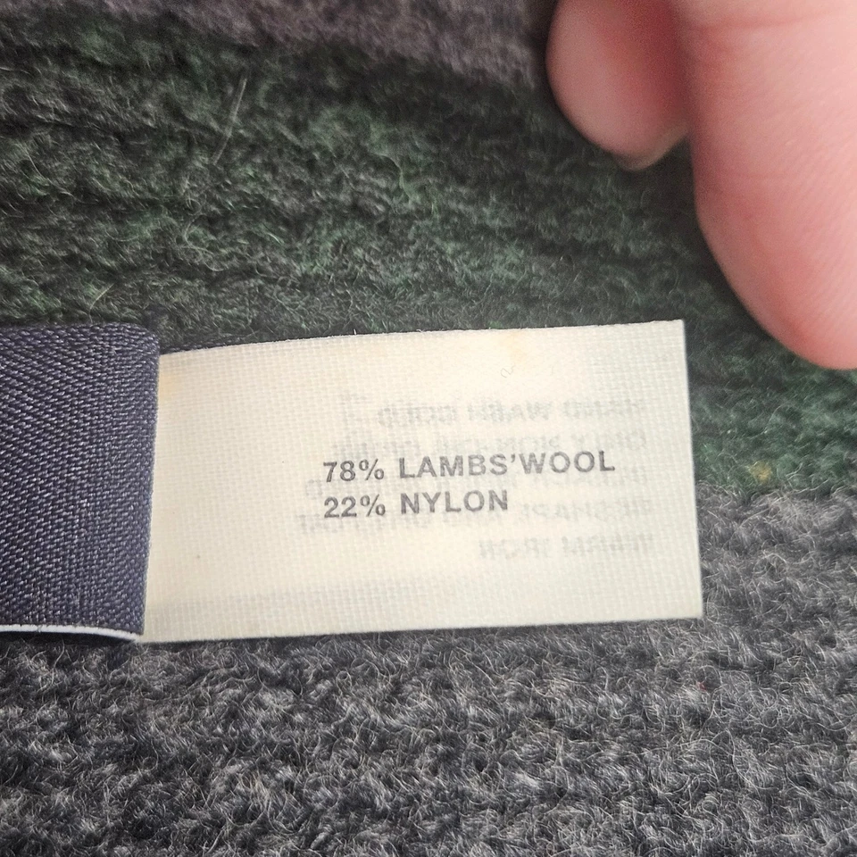 GAP Striped Lambswool Scarf Red Grey Blue Black Green Fringe Preppy Classic - Image 4 of 4