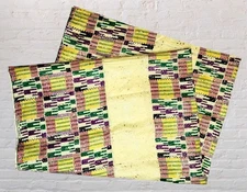 Printex Gnana Fabric Remnant 45" x 67" Aztec Southwestern Print Gold Textured