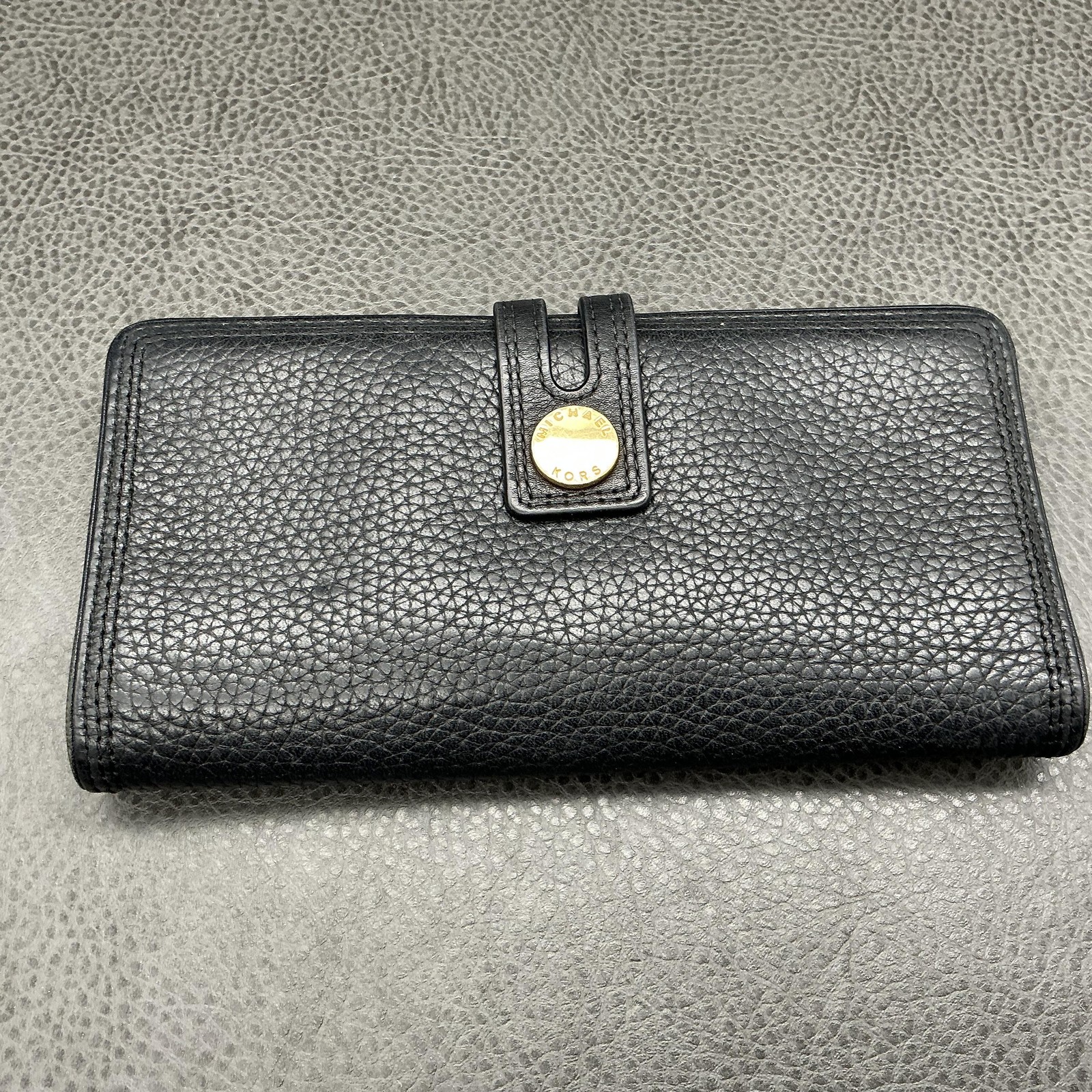 Michael Kors Wallet Womens One Size Black Leather Continental Clutch Trifold