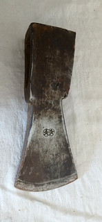 Axtkopf Kopf Holzhacke Logo "2 Männer mit Handsäge"Antik Selten ca.1506g.Erbe !