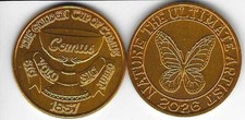 KREWE OF COMUS 2026 MARDI GRAS DOUBLOON - BUTTERFLY