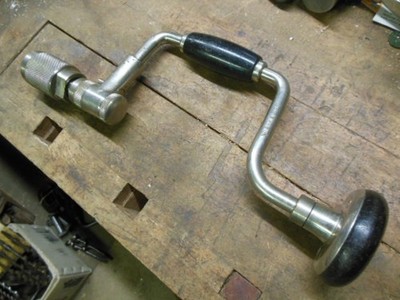 vintage Stanley 2101A-8'' Bell System ratchet brace old carpenter  boring tool