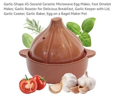 45-Second Ceramic Microwave Egg Maker Fast Omelet Garlic Roaster Cooker Baker