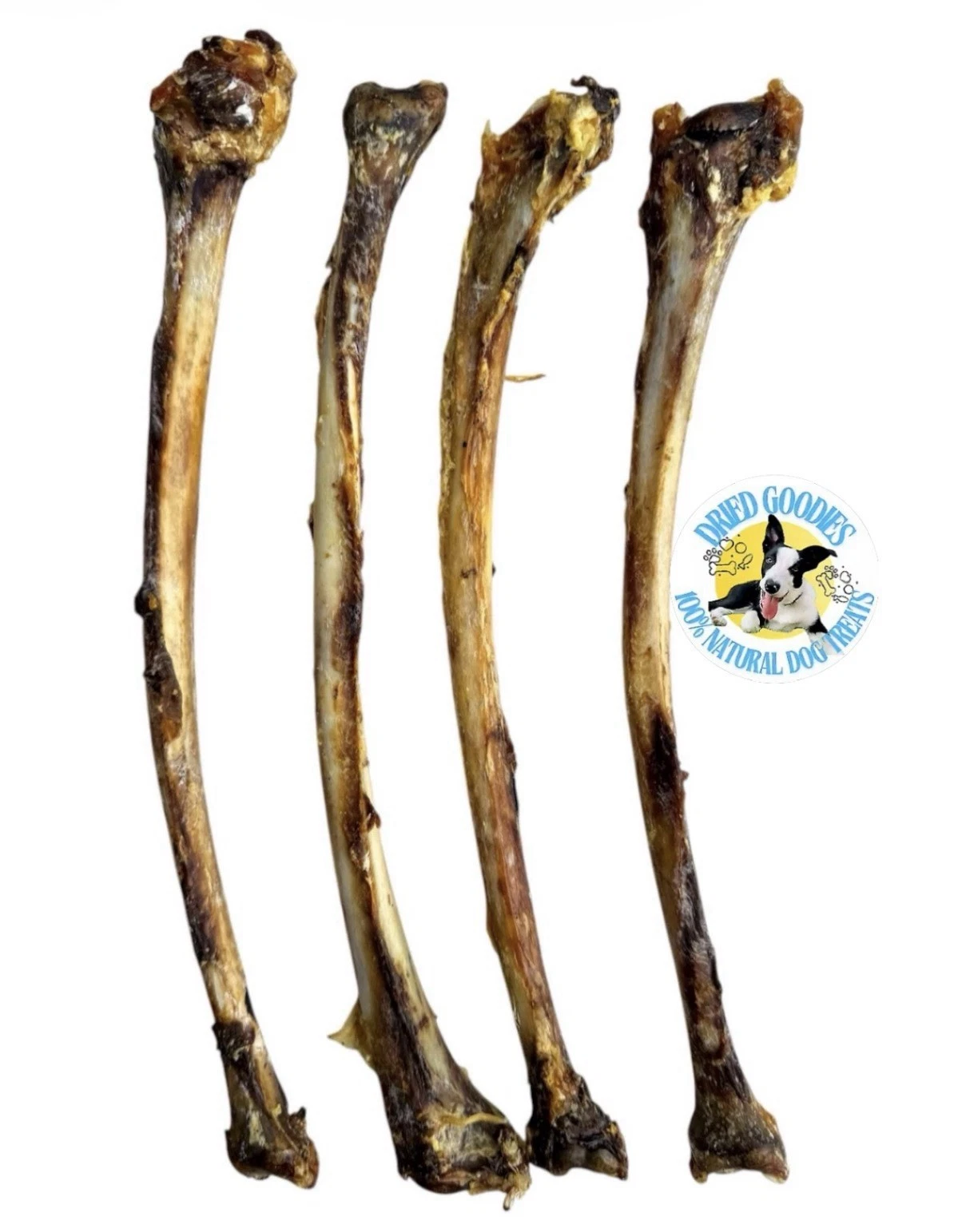 4X Air Dried 100% Natural Ostrich Wing Bone Chew for Dogs Hypoallergenic Treat