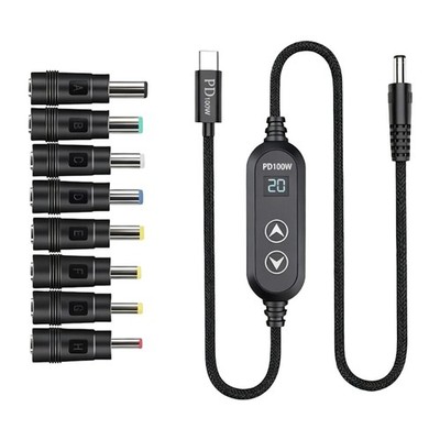 Multiple Device Compatible 100W USB C Charging Cable Double Button 8 Adapters