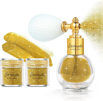Etercycle Hair Glitter Spray, Gold Body Glitter Spray Fine Face Shimmer Powder,