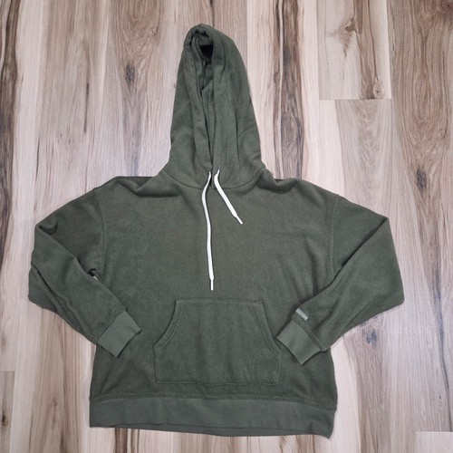 Outerknown Hightide Terry Hoodie Women M Green Pullover Organic Cotton