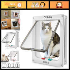 Extra Large Weatherproof Cat Door, 4-Way Locking Flap, ABS Material, Fits Pets u