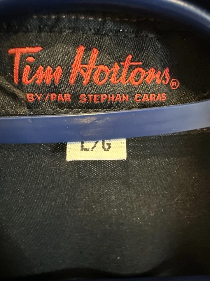 Tim Hortons Uniform Polo Shirt Men M Medium Black Brown Employee Coffee Logo - Image 3 of 4