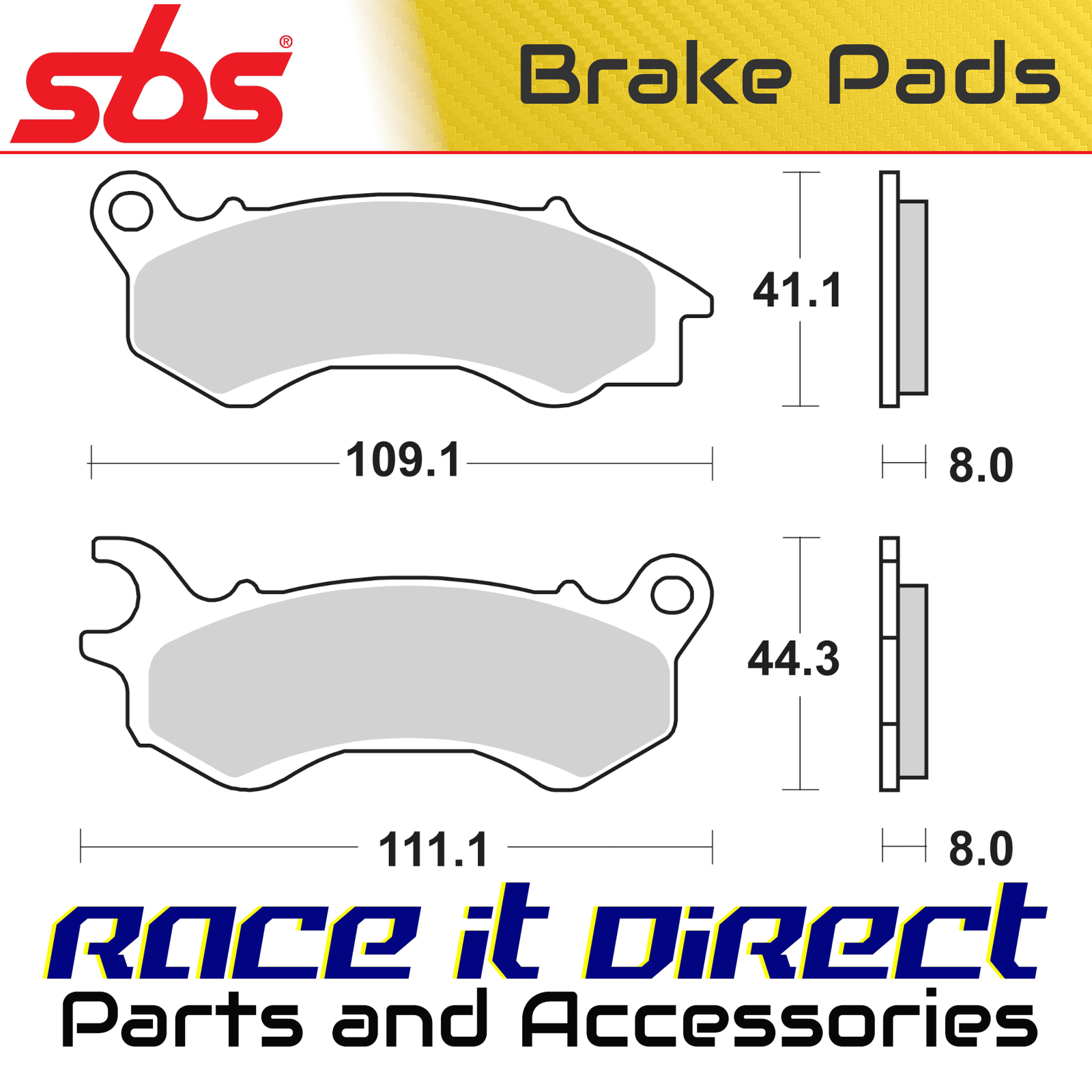 Brake Pads for PEUGEOT 150 DJANGO EVASION 2014-2017 Front Street SBS