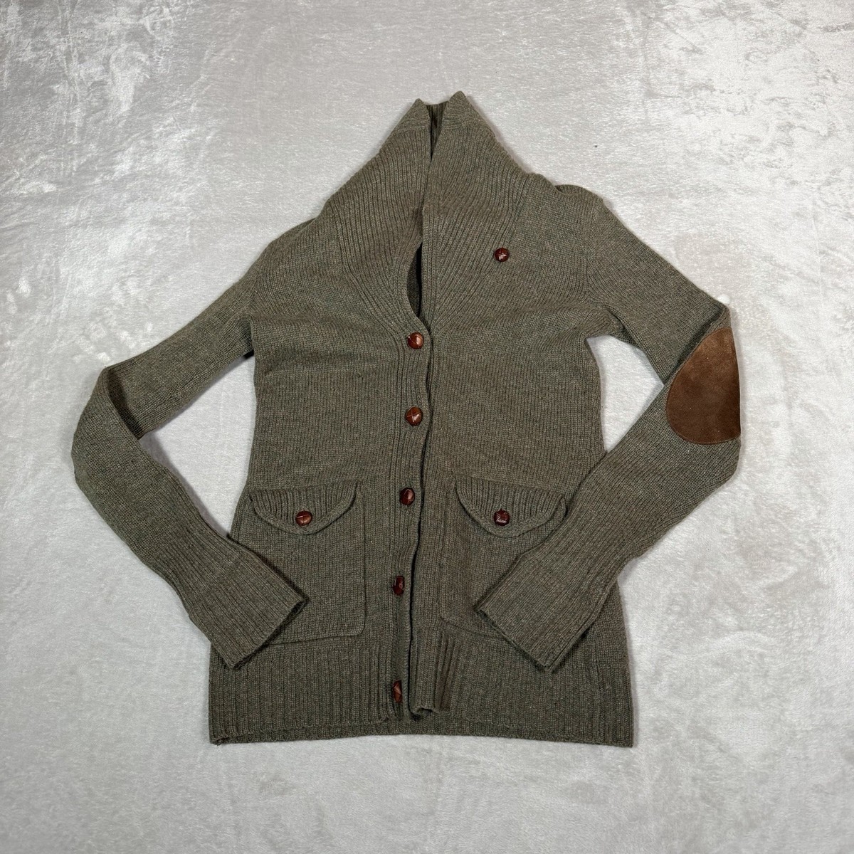 Ralph Lauren Rugby Sweater Mens Small Green Shetland Wool Shawl
