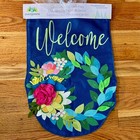 Nwt 12x18 Flower Garden Welcome Spring Decorative Garden Flag Applique Flowers
