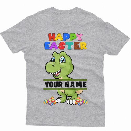 Personalised T Rex Happy Easter Day Spring Festival Family Matching T-Shirt #ED - Picture 11 of 13