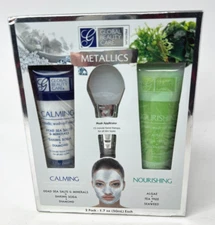 Global Beauty Care Metallic Wash Off Mask Set Metallics Calming & Nourishing