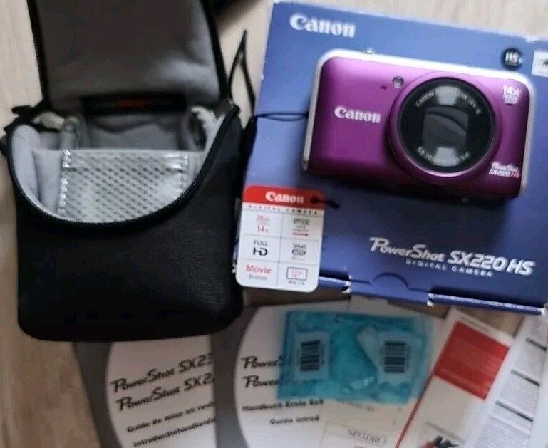 Canon Powershot SX220 HS 12.1MP 1080p 14x Purple Digital Camera eBay