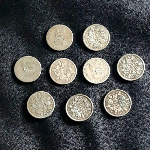 Sixpences George V x 9 Coins 1938 to 1950 - 第 2/2 張圖片