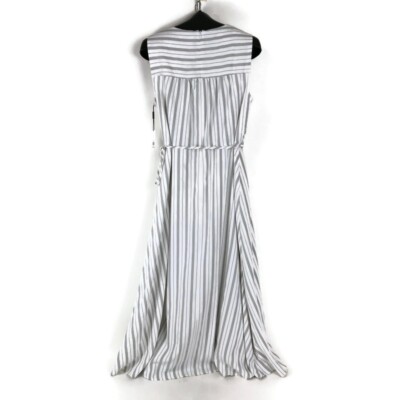 calvin klein shadow stripe maxi dress NEW Calvin Klein Striped Belted Maxi Dress Women's Plus Size 14W Surplice Career