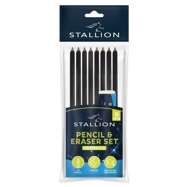 Set of 8 HB Pencils and an Eraser