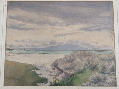 Original watercolour painting landscape indistinctly signed to verso 1954