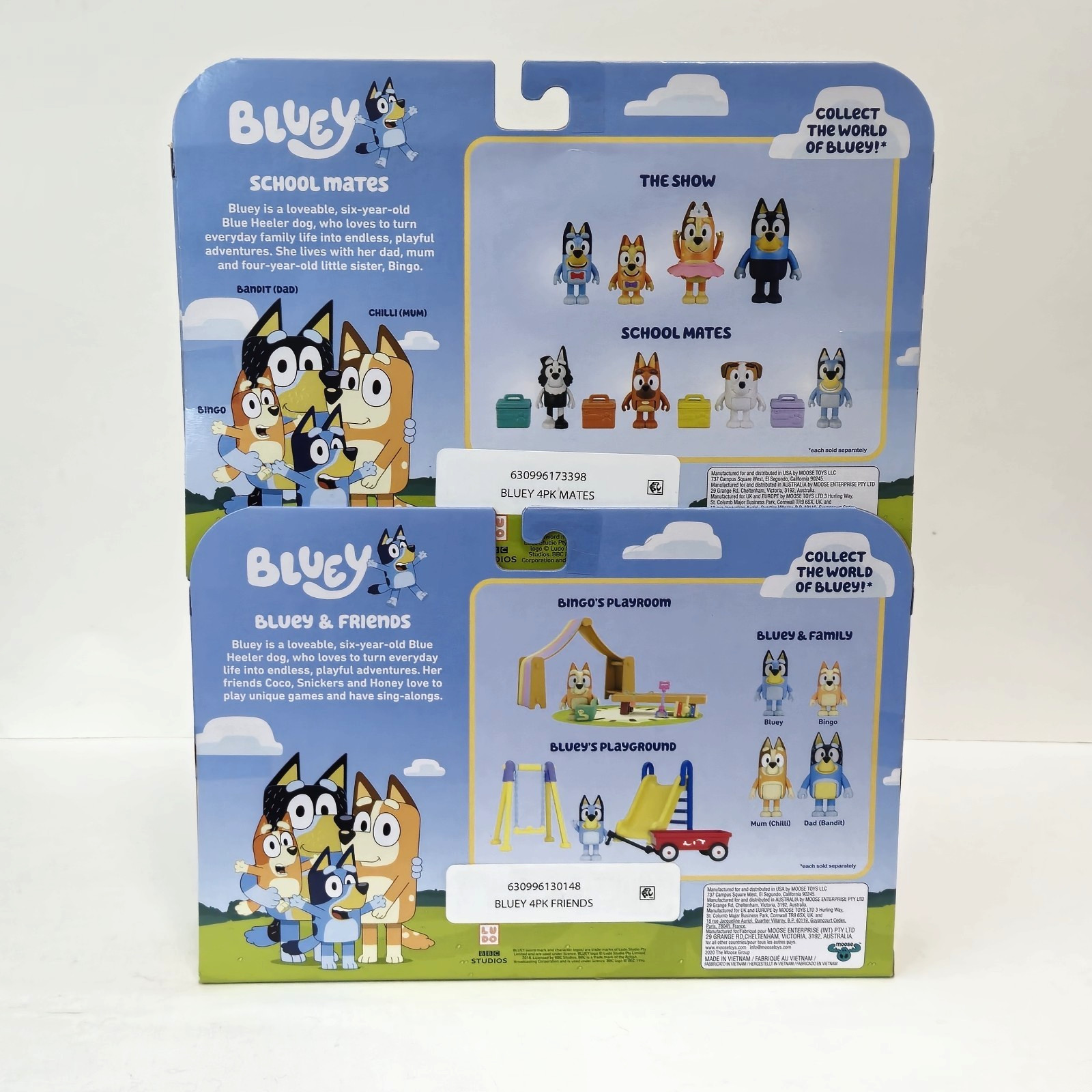 Bluey & Friends And School Mates 4-Packs Lot Figures Jack Pretzel Mackenzie Coco