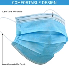 50PCS Disposable Face Mask Adult Covers Non-Medical 3 Ply Ear Loop Mouth Cover