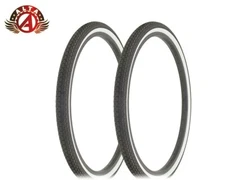 ALTA Bicycle 26" x 1.75" Black/White (2) AL-120A Brick TREAD Bicycle 26" Tires