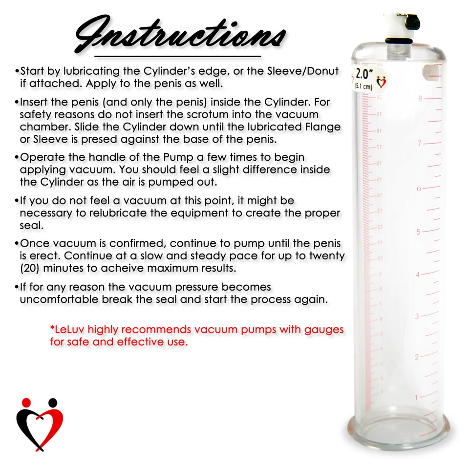 Cilindro acrílico LeLuv para bomba de pene sin cónico 9 y 12 pulgadas con válvula hembra Foto 3 de 4