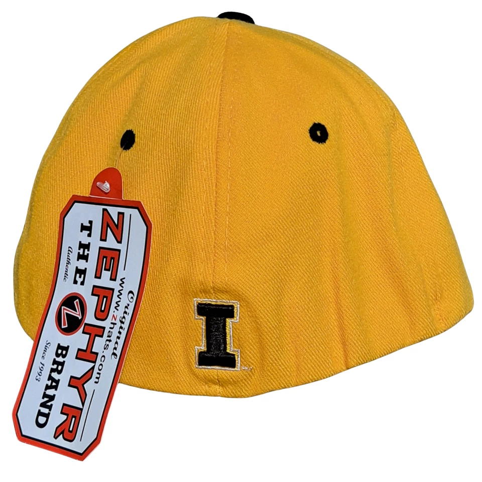 Iowa Hawkeyes Hat Cap by Zephyr NCAA Stretch Fit Black and Gold The Double Up - Image 4 of 4