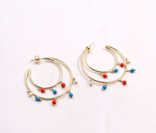 Orecchini Pendenti Placcati Oro Con Perle Conchiglia Grigie 12x16mm – Grandi E Stilosi