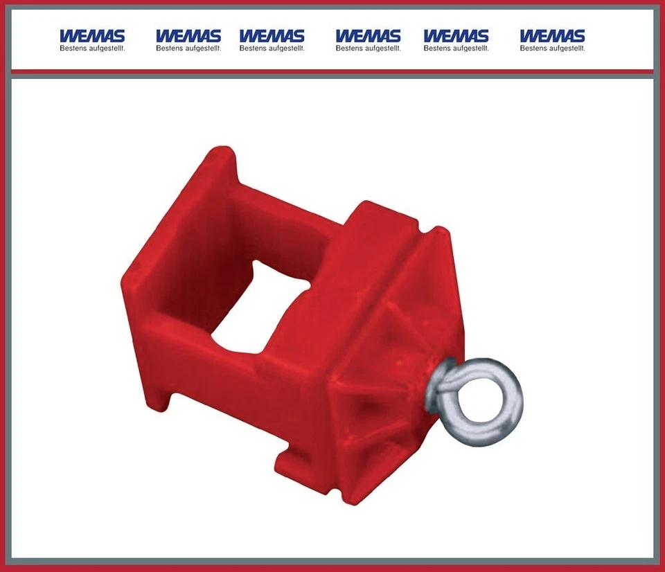 WEMAS Schilderklemme für Rundrohr 42mm und Vierkantrohr 40x40 mm Kunststoff rot