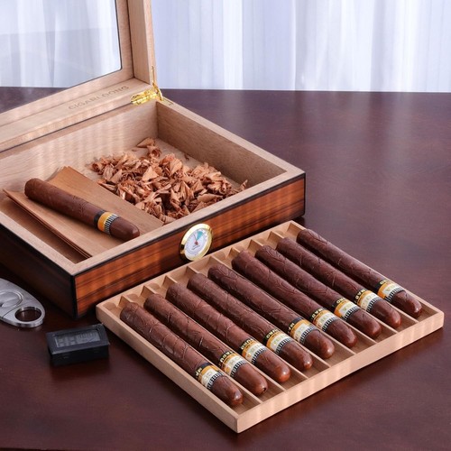 Spanish Cedar Cigar Tray for Cigar Display & Sharing, Spanish Cedar Wood Tray - Picture 5 of 9