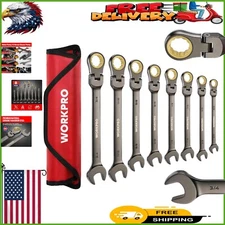 Versatile 8-Piece Combination Wrench Set with 72-Tooth Ratchet for Tight Spaces