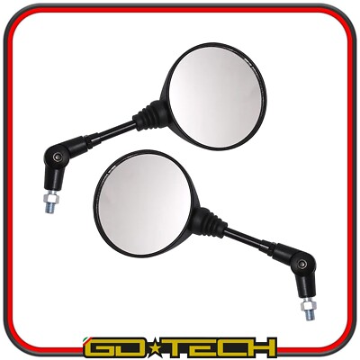 Coppia Specchietti Retrovisori Moto Cross Scooter Custom Nero M8 / M10 - Foto 9
