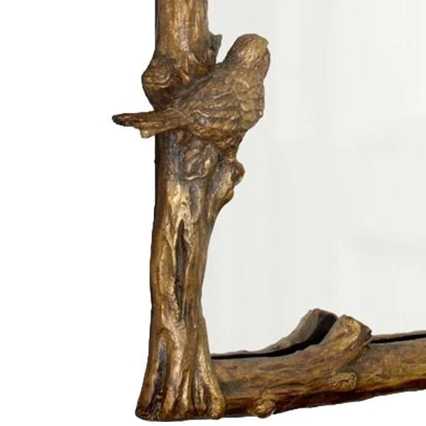 Large BIRD BRANCH ARCH 37" Wall Mirror Vanity Mantle Luxury Tree Natural - Image 3 of 4