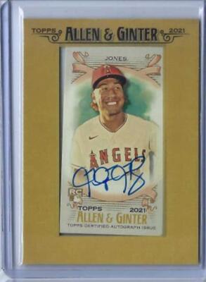 スポーツ選手 2021 Topps Allen&Ginter  FMA-PA JAHMAI JONES 2021 TOPPS ALLEN & GINTER MINI FRAMED ON CARD AUTO RC