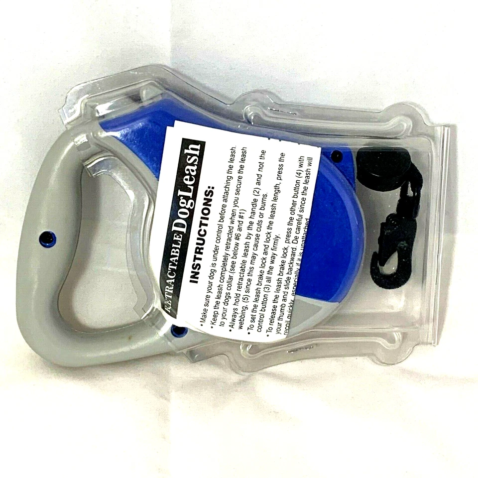 Retractable Dog Leash Webbed for Medium sized up to 40 lbs. Blue/Gray w/ 15' - Image 2 of 3