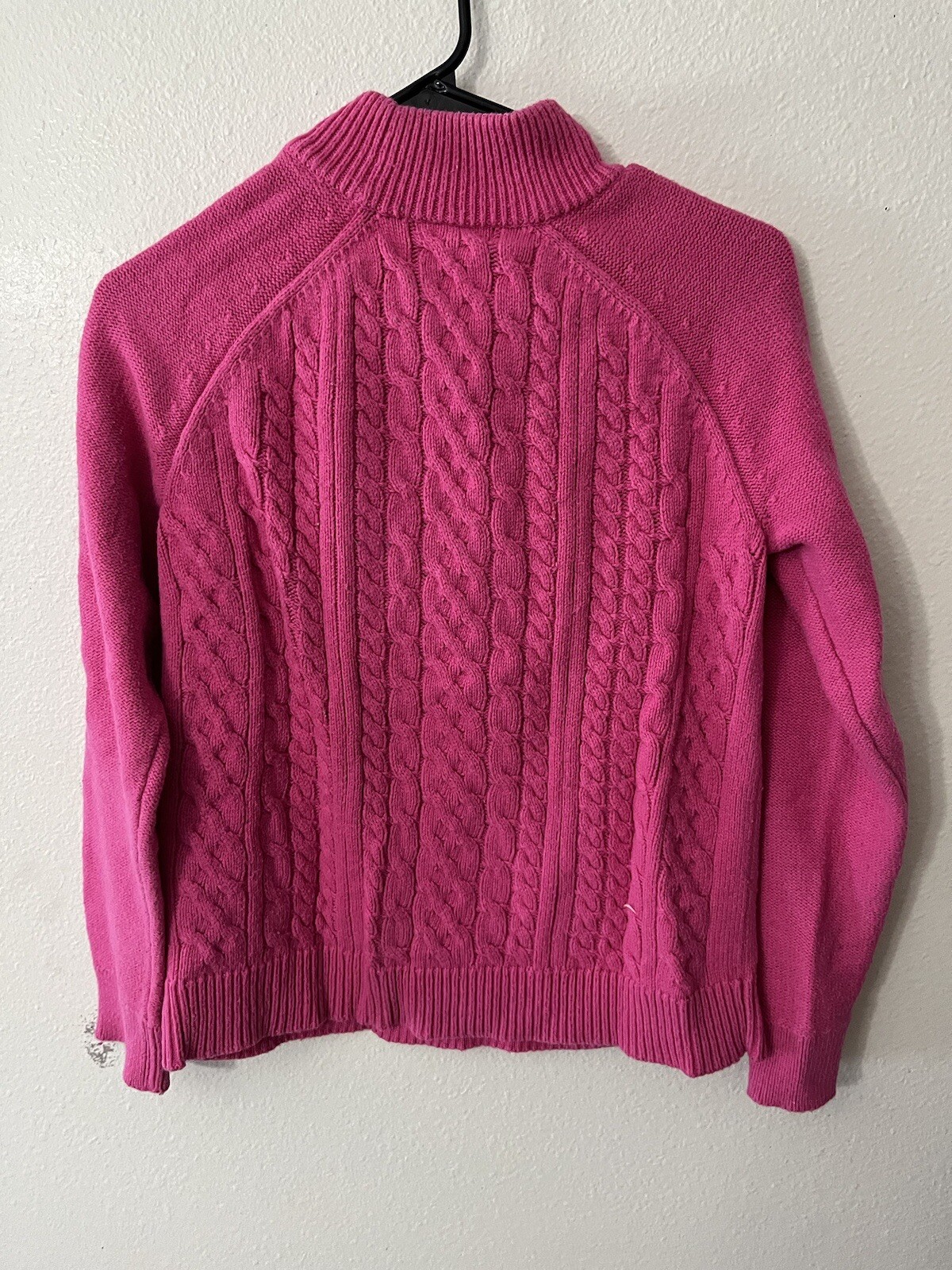 GAP‎ Medium Solid Pink Mock Neck Patterned Sweate… - image 2