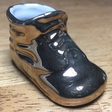 Vintage Porcelain Right Baby Shoe, Gold Made in Japan