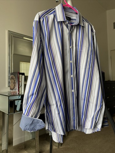 Bugatchi HERREN Vintage Herren Knopfleiste Shirt L mehrfarbig 100 % Baumwolle EUC - Bild 5 von 14
