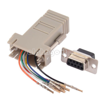NEU DB9 Buchse auf RJ45 Buchse F/F RS232 Modular Adapter Konverter Extender