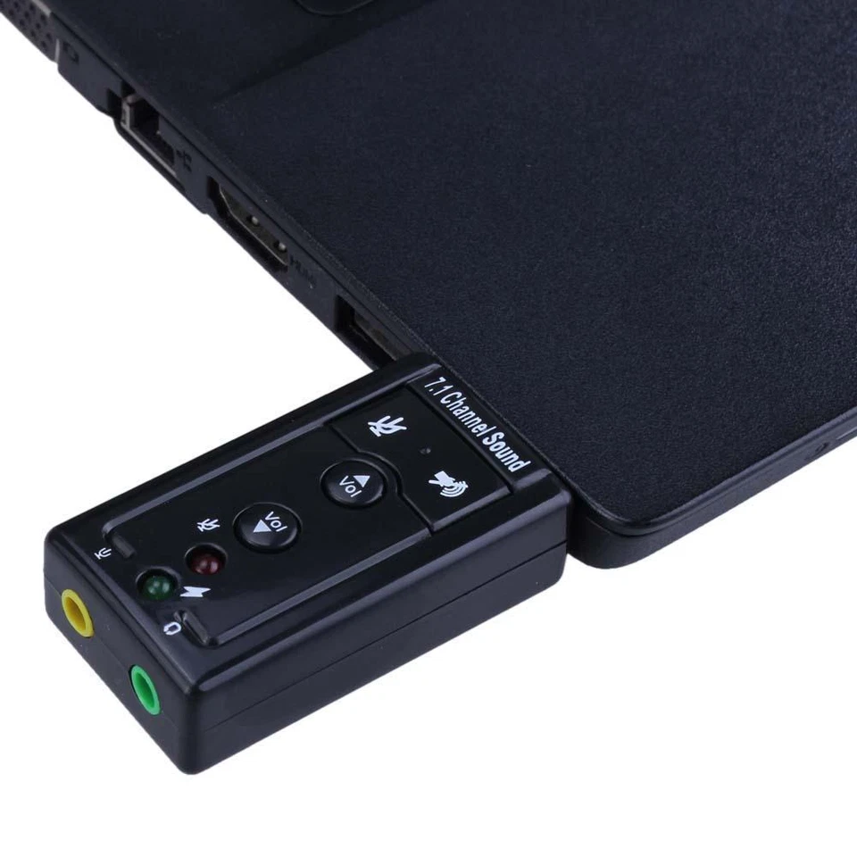 AudioBLUE- USB 2.0 External Sound Card Adapter- 480Mbs-3D Virtual 7.1 Channel - Image 2 of 4