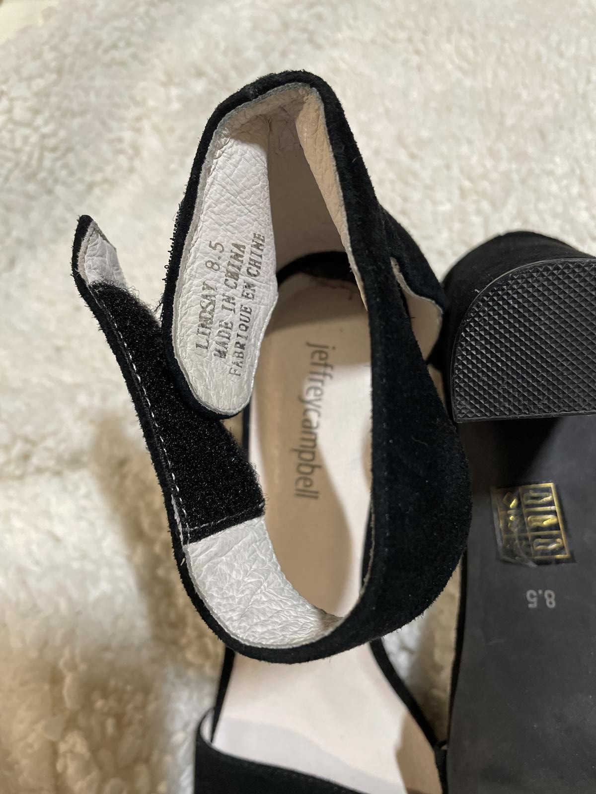 JEFFREY CAMPBELL Lindsay Sandal Heel Black Suede Formal Prom Dance Size 8.5 image 5