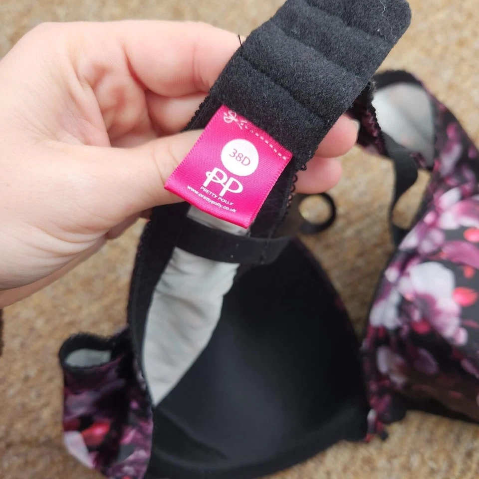 Sujetador floral negro morado talla 38D Pretty Polly Foto 2 de 2