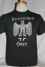 WW2 WWII German Eagle w cross Deutsche HEER Military Army T shirt