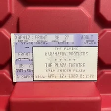 The Flying Karamazov Brothers Plaza Theatre Ticket Stub Vintage April 1989