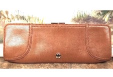 Purse Clutch Brown Faux Leather Perfect Condition VTG Classic By Liz Claiborne