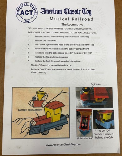Vintage Musical Railroad Train Battery Operated w/ Instructions-NO TRACK Tested - Picture 4 of 6