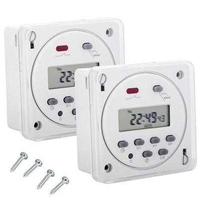 2Pcs Timer Switch, CN101A, AC 110V 16Amp, Digital LCD Power Programmable Time...