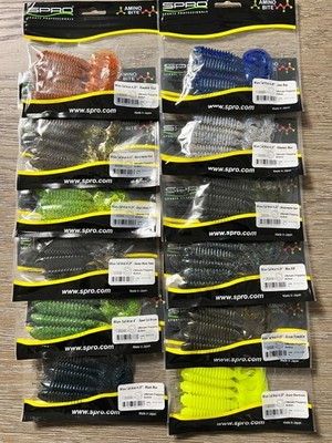 SPRO 4.5inch Wave Tail Grub JDM Soft Plastic Fishing Lures - Choose Color